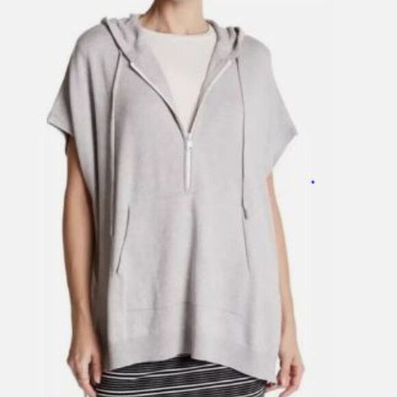 ATM Anthony Thomas Melillo Light Gray Zip-Up pop over Hoodie, Cashmere blend. - Picture 2 of 6